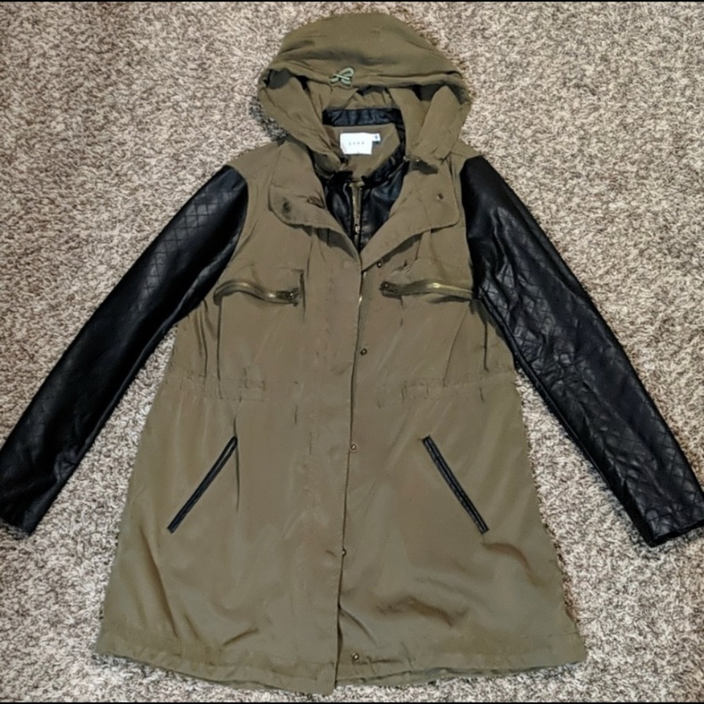 Olive green and black Anorak Jacket